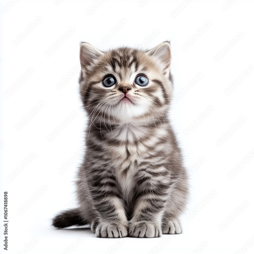 Cute kitten on white background Cute kitten on white background