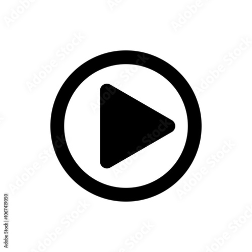 Play button simple icon vector. Flat design. White background