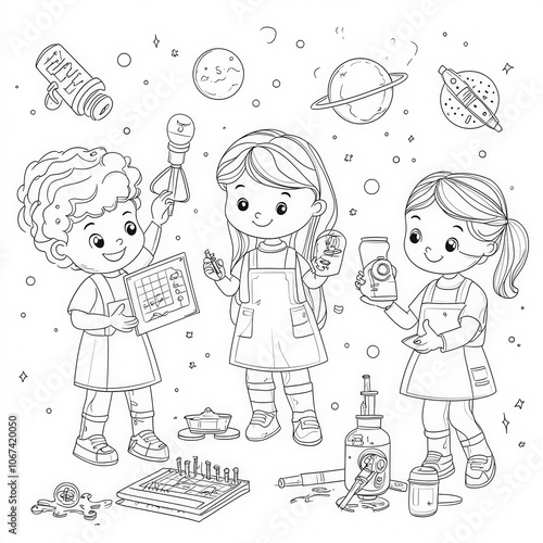 A science fair with kids sh...