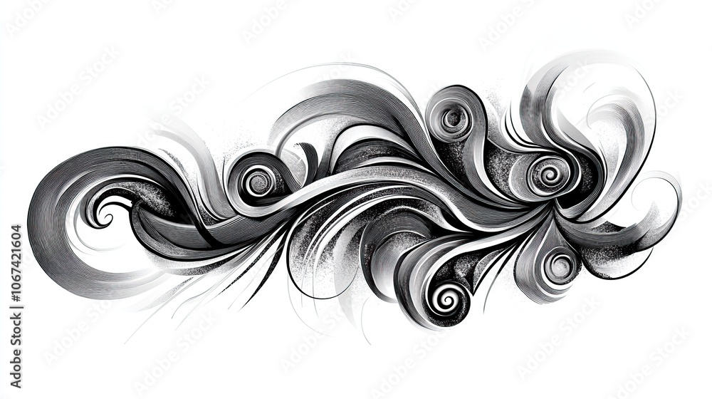 Abstract Swirls and Spirals in Monochrome Abstract Swirls and Spirals in Monochrome