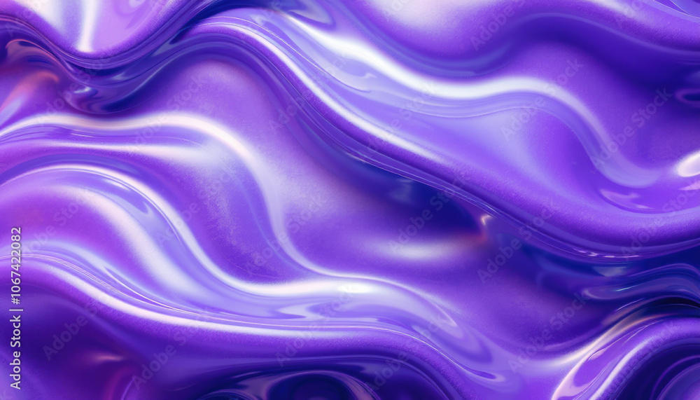Fototapeta premium Abstract purple waves create fluid and dynamic visual experience, showcasing smooth textures and vibrant colors that evoke sense of movement and depth
