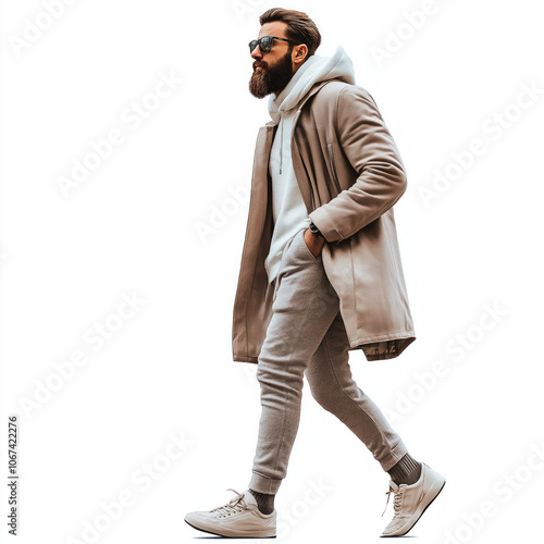 Casual Man Walking Isolated