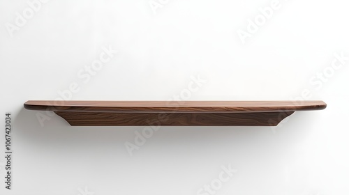 Sleek Decuple Dark Walnut Wall Shelf on a Pure White Background A Rich and Warm Storage Solution for Classic Homes photo