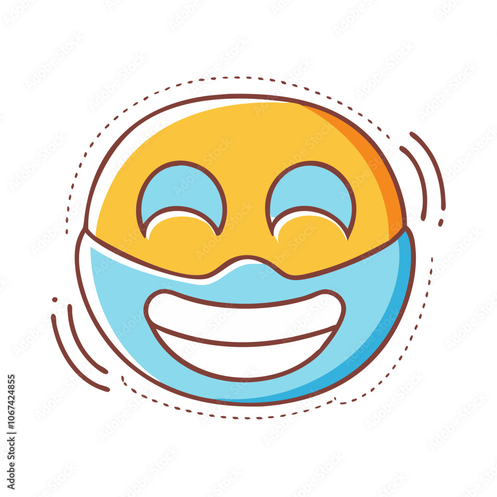 happy face mask vector art, flat illustration happy face mask icon happy face mask vector art, flat illustration happy face mask icon