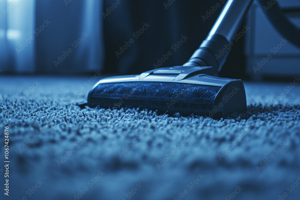 close up of modern vacuum cleaner on the carpet with copy space close up of modern vacuum cleaner on the carpet with copy space