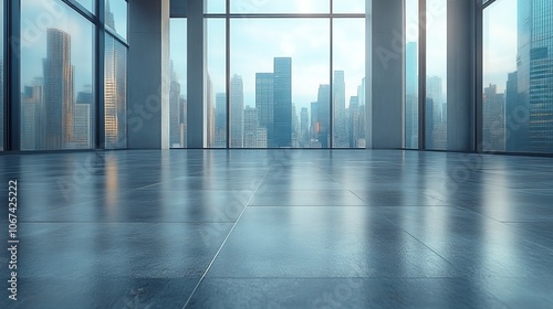 Modern Office Interior with Cityscape View