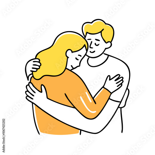 hugs vector art,  flat illustration hug icon