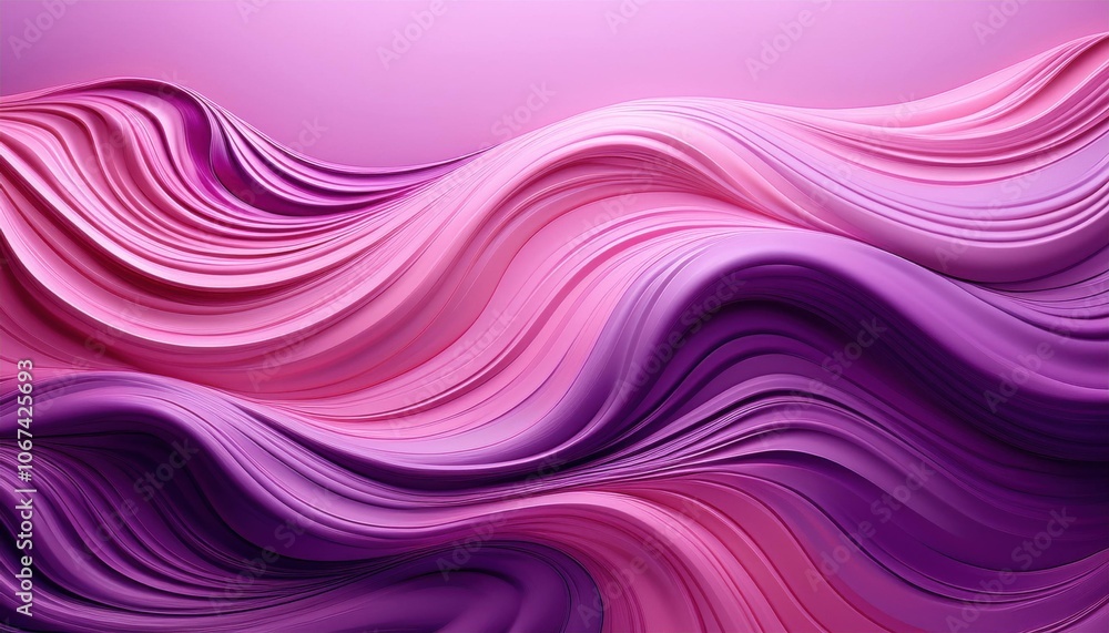 Luxurious Abstract 3D Waves in Gradient Pink and Purple Tones. Elegant Layered Texture with Flowing Curves for Modern Interior Design, Branding Visuals, and Vibrant Digital Backgrounds Luxurious Abstract 3D Waves in Gradient Pink and Purple Tones. Elegant Layered Texture with Flowing Curves for Modern Interior Design, Branding Visuals, and Vibrant Digital Backgrounds