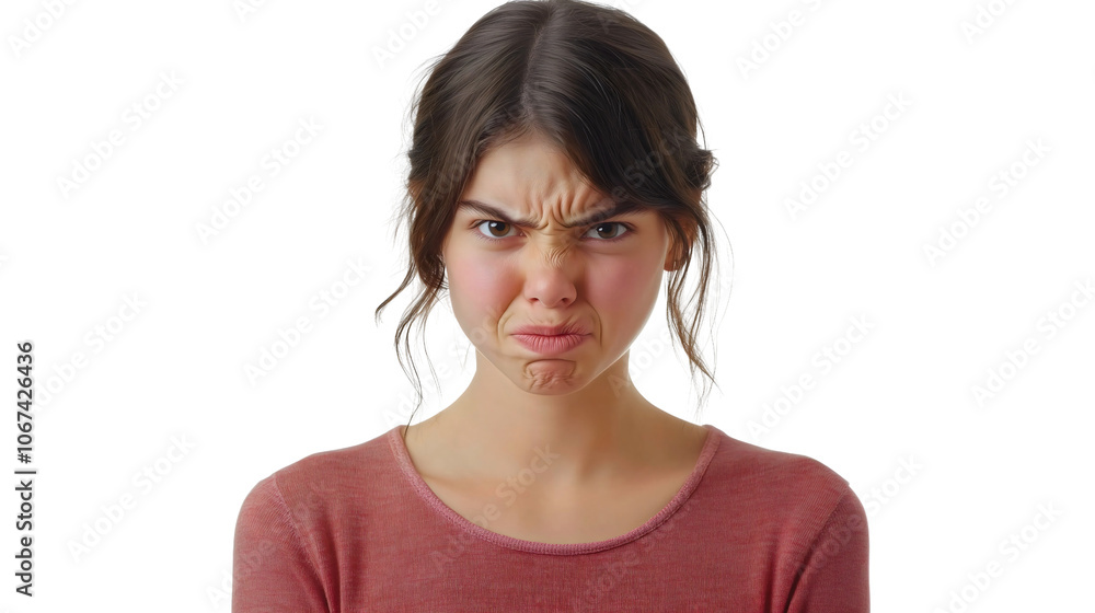 Angry young woman portrait capturing furious girl’s annoyed expression, isolated emotion of a frowning female adult, emphasizing the depth of intense feelings and frustration Angry young woman portrait capturing furious girl’s annoyed expression, isolated emotion of a frowning female adult, emphasizing the depth of intense feelings and frustration