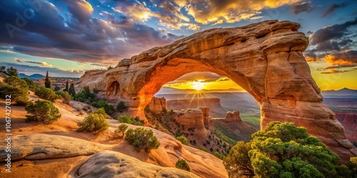 Breathtaking landscape photography of Jacob Hamblin Arch, Utah National Park.
