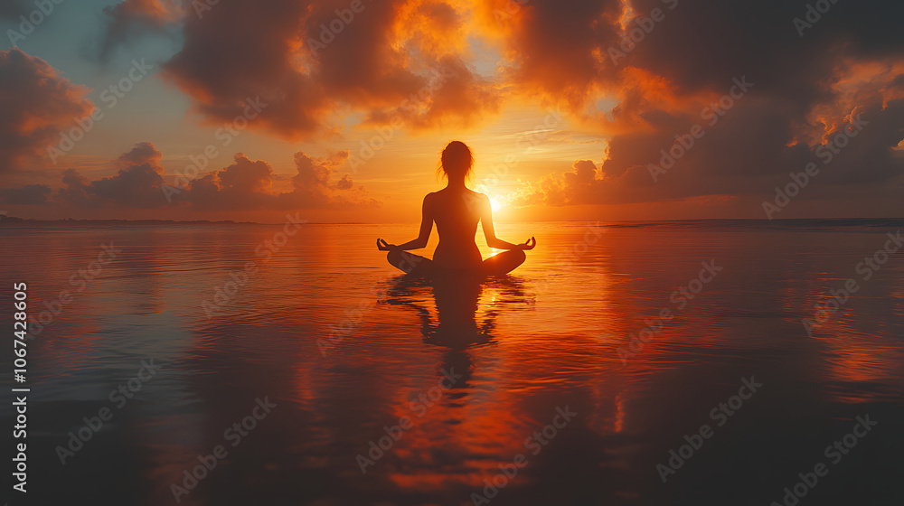 A person practicing yoga on a beach at sunrise with a peaceful and serene atmosphere
A person practicing yoga on a beach at sunrise with a peaceful and serene atmosphere