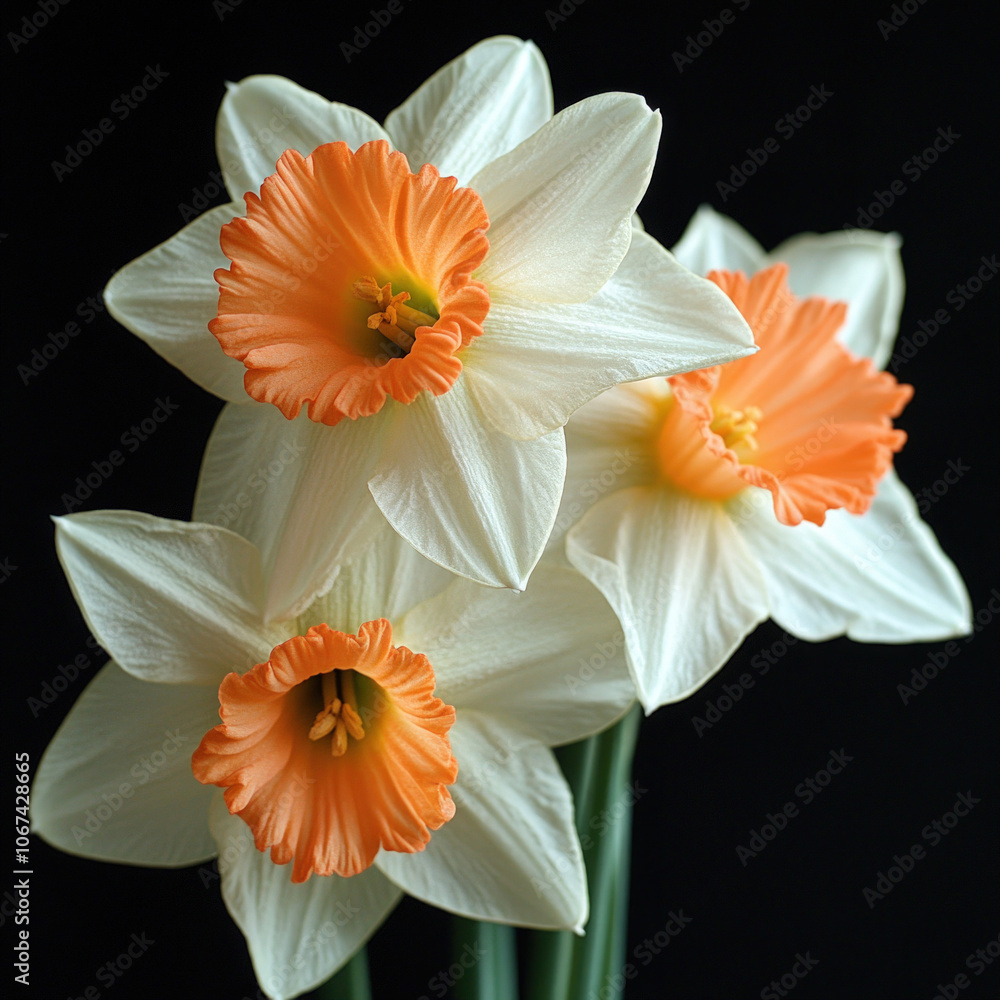 Fototapeta premium Spring Daffodils Isolated
