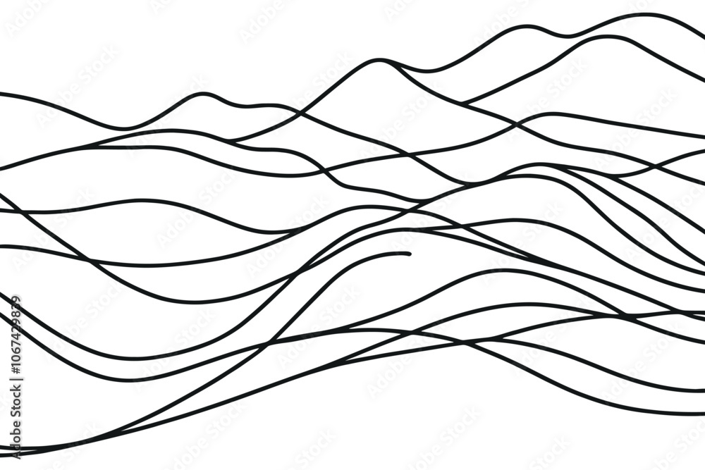 Continuous one line art hand drawn pro vector minimalist mountain illustration Continuous one line art hand drawn pro vector minimalist mountain illustration