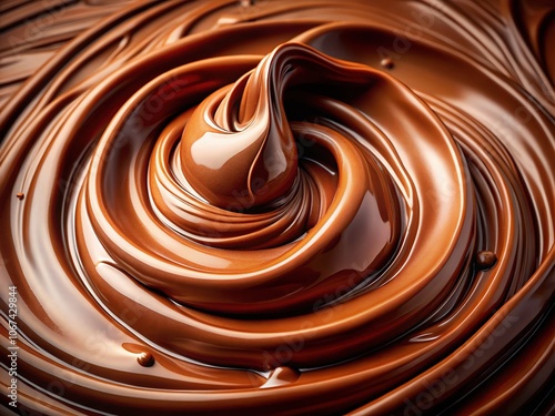 Chocolate Liquid Stain Macro, Creamy Chocolate Spread, Isolated Background