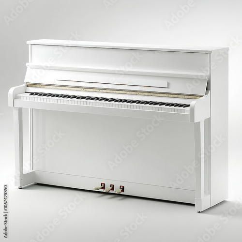 White Piano Isolated