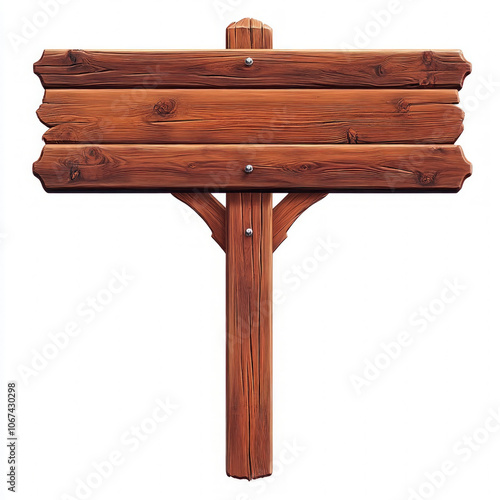 Wooden Signpost Isolated