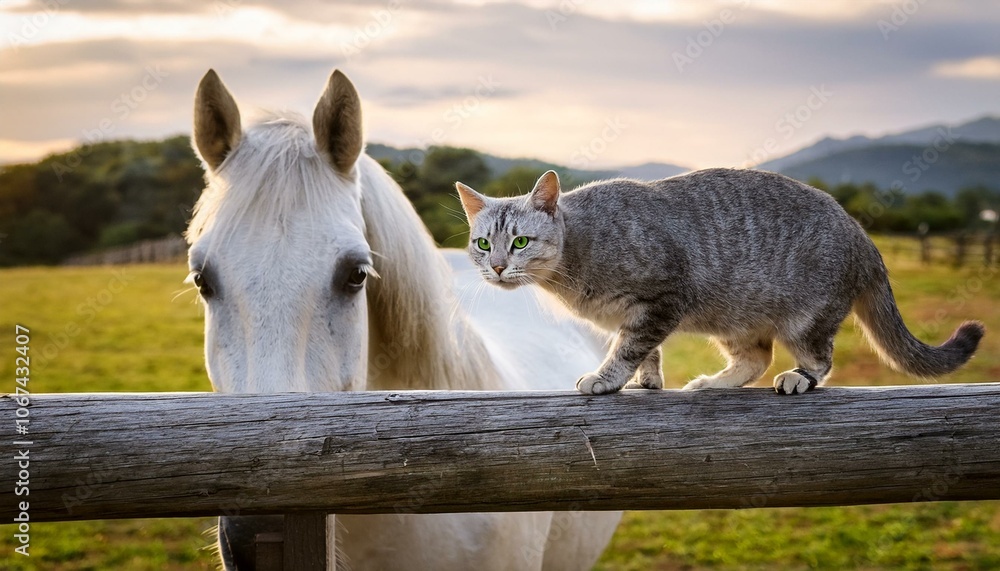 Obraz premium white horse mammal animal, AI generated