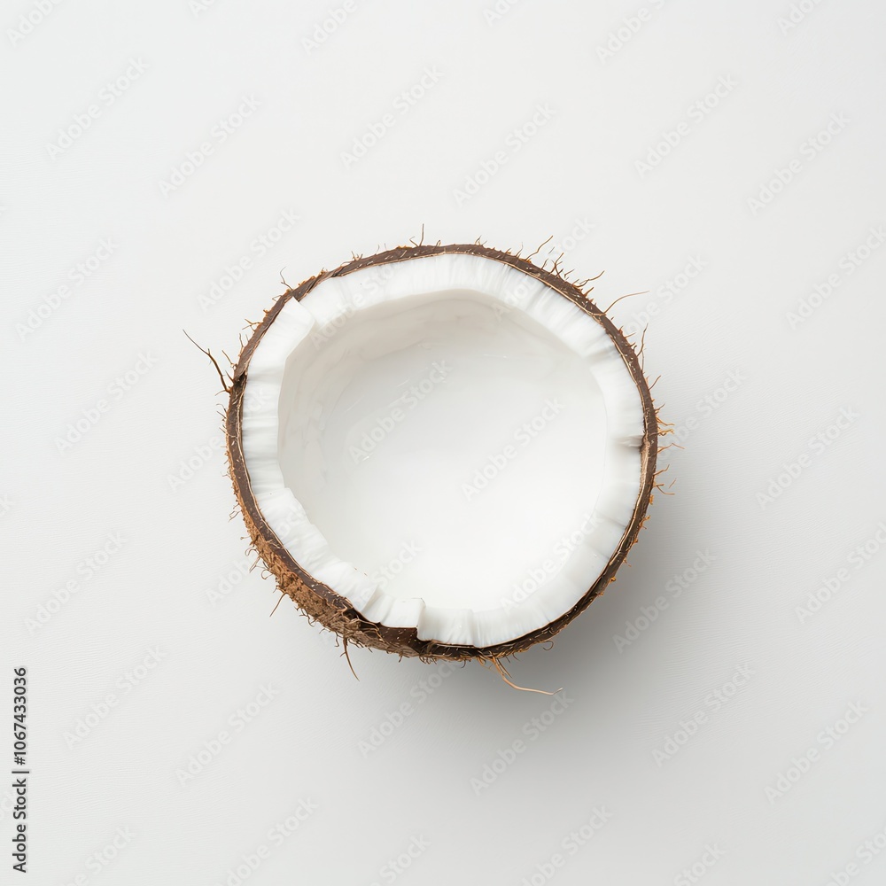 Explore the Nutritional Benefits and Culinary Uses of Fresh Coconut Halves on a Clean Background Explore the Nutritional Benefits and Culinary Uses of Fresh Coconut Halves on a Clean Background