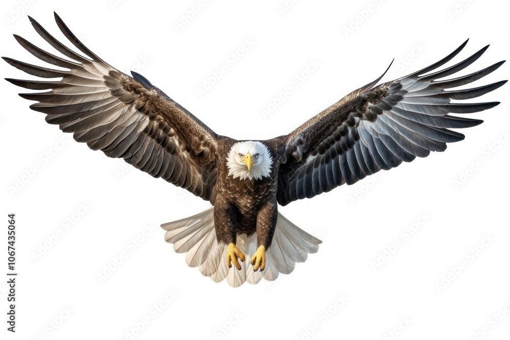 Fototapeta premium Bald eagle animal flying bird.