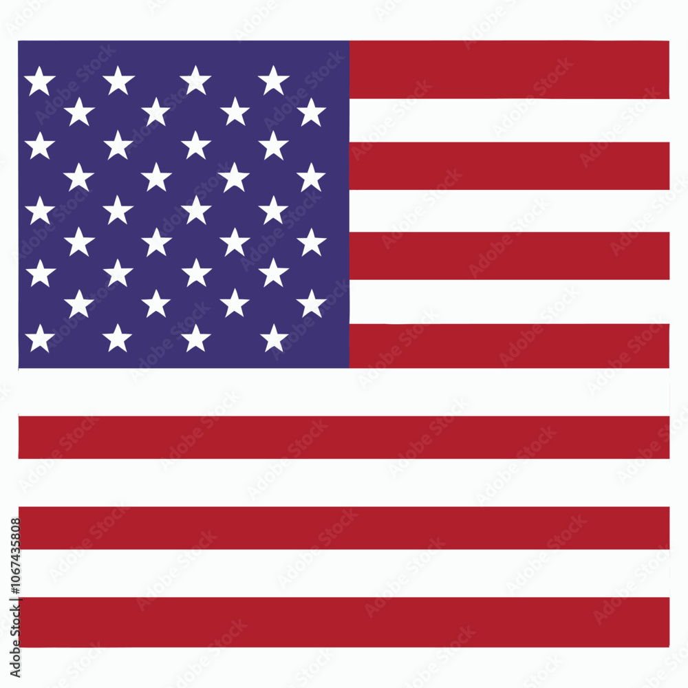 Naklejka premium United States of America flag. USA flag vector. American waving flag clipping art. USA flag icon