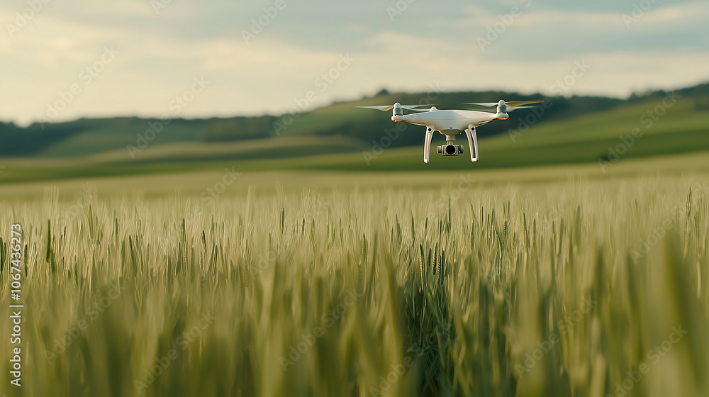 Drone Over Green Field for Precision Agriculture Data Collection Drone Over Green Field for Precision Agriculture Data Collection