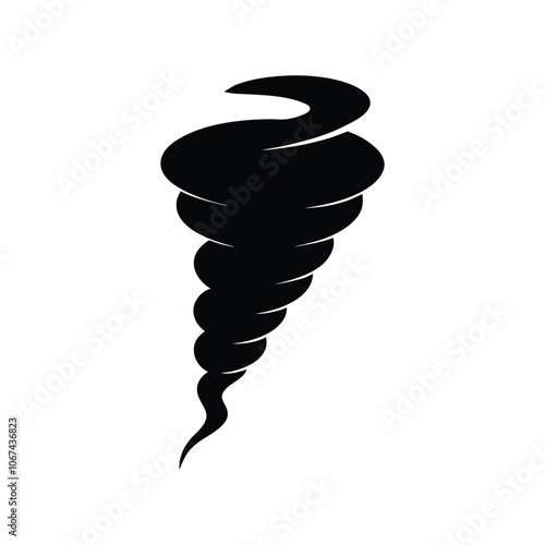 Tornado Silhouette Vector Illustration Design