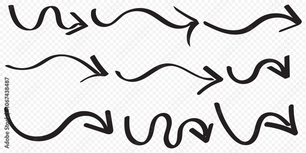 Fototapeta premium Hand drawn vector arrows doodle set on white background. design element vector illustration. eps 10.