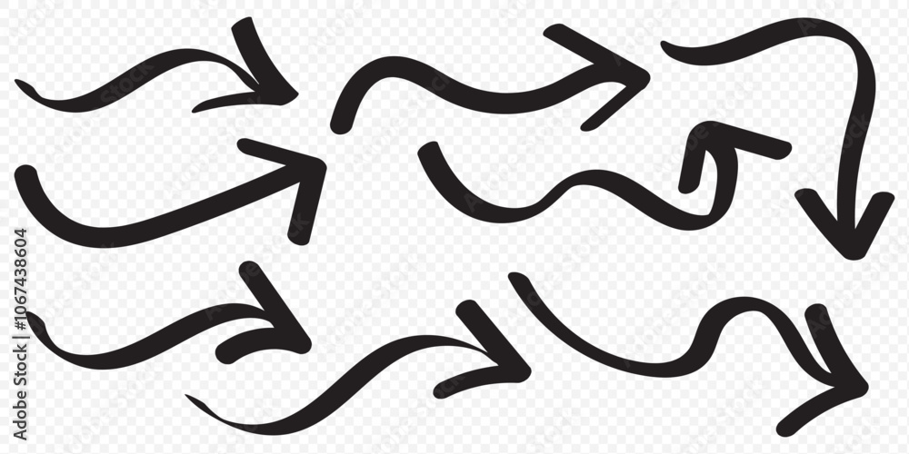 Hand drawn vector arrows doodle set on white background. design element vector illustration. eps 10. Hand drawn vector arrows doodle set on white background. design element vector illustration. eps 10.
