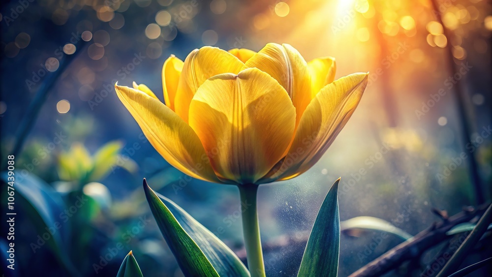 Double Exposure Tulips Yellow Flowers Photography AI Art Double Exposure Tulips Yellow Flowers Photography AI Art