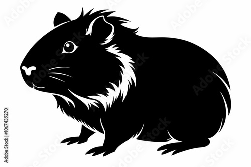 guineapig silhouette vector illustration Design on a white background,Pig Cartoon Vector Logo Design,Guinea pig vector Icon,Guinea pig Symbole.