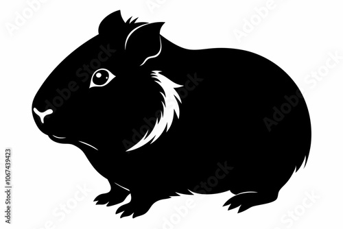 guineapig silhouette vector illustration Design on a white background,Pig Cartoon Vector Logo Design,Guinea pig vector Icon,Guinea pig Symbole.