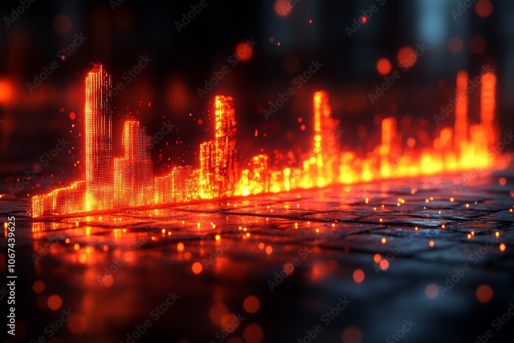 Glowing Cityscape: A Futuristic Digital Art Glowing Cityscape: A Futuristic Digital Art