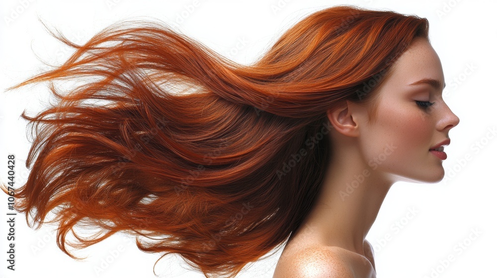Gorgeous Redhead Woman with Flowing Hair Beauty Fashion Style Gorgeous Redhead Woman with Flowing Hair Beauty Fashion Style
