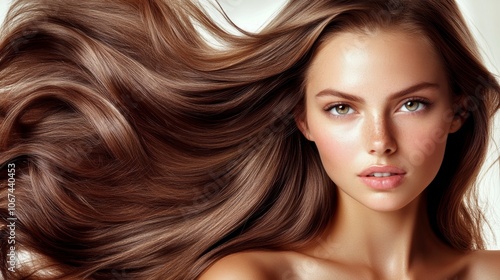 Long Brown Hair Woman Beauty Healthy Shiny Hair Haircare Style