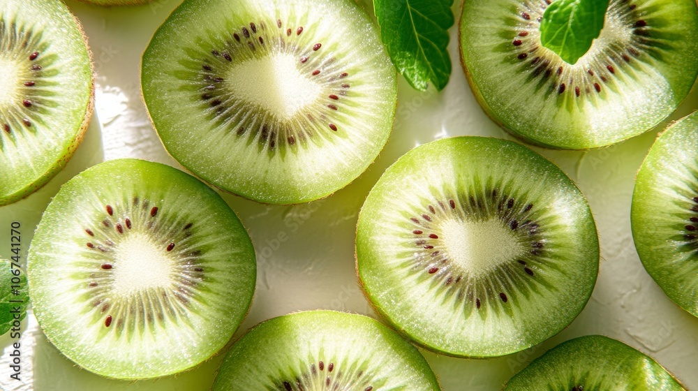 Juicy Kiwi Fruit Slices Fresh Healthy Food Background Juicy Kiwi Fruit Slices Fresh Healthy Food Background