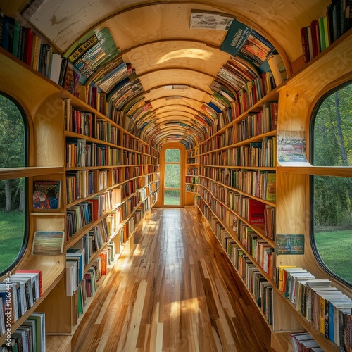 Wallpaper Mural Enchanting Book Lined Tunnel in Wooden Structure Torontodigital.ca