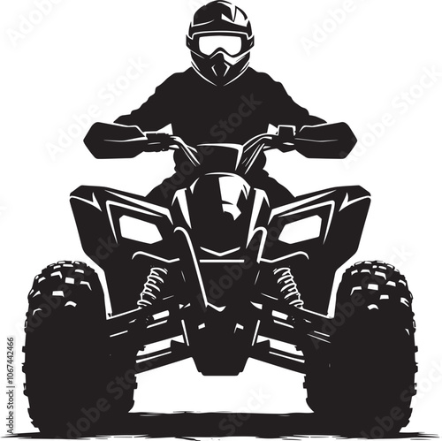 ATV Quad bike vehicle rider silhouette vector illustration isolated on a white background