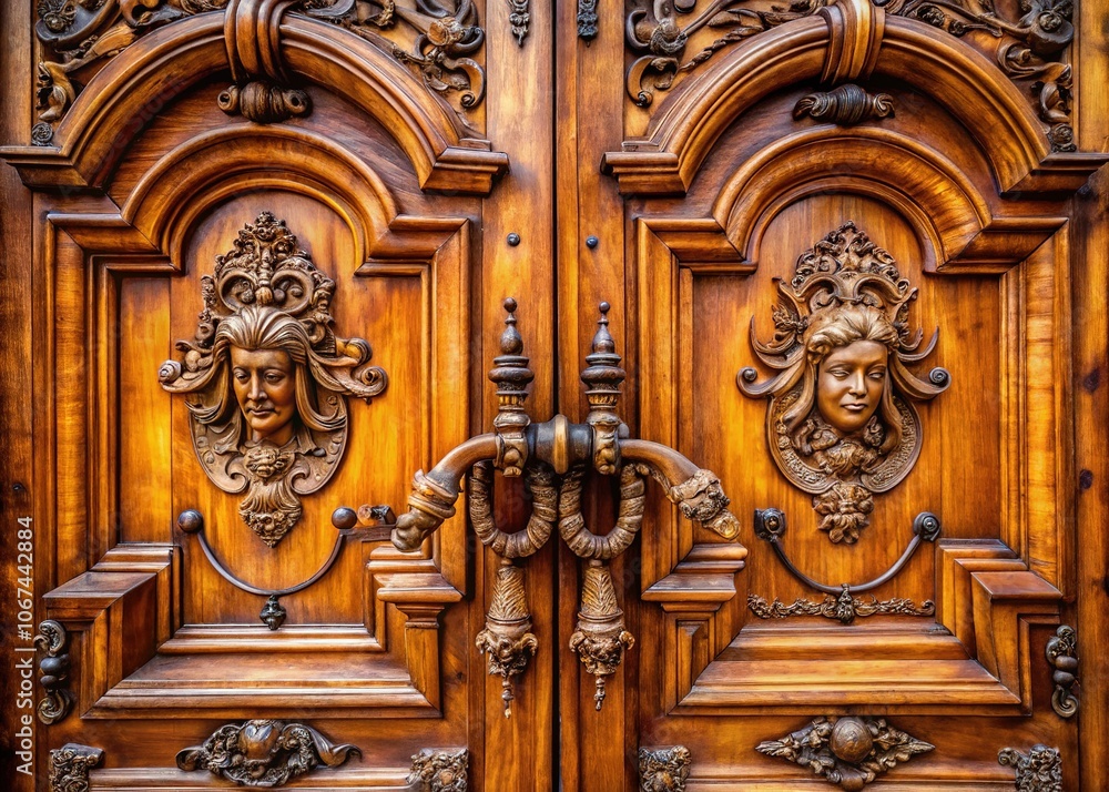 Elegant Wooden Door with Triton Handles - Rule of Thirds Photography Elegant Wooden Door with Triton Handles - Rule of Thirds Photography