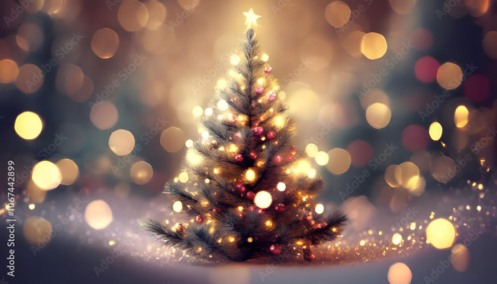 A glowing Christmas tree adorned with lights, set against a softly blurred background, creating a warm and festive atmosphere.
A glowing Christmas tree adorned with lights, set against a softly blurred background, creating a warm and festive atmosphere.