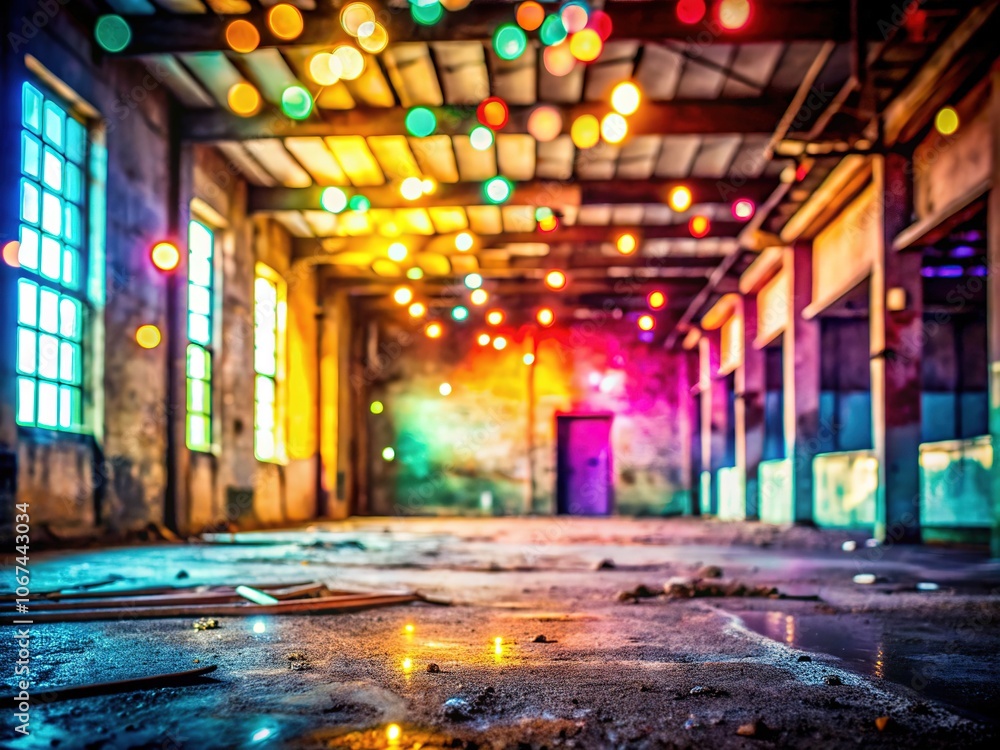 Fototapeta premium Empty Grunge Room Bokeh Exterior Background