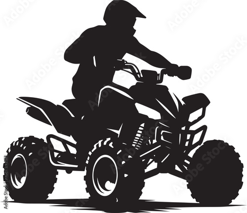 ATV Quad bike vehicle rider silhouette vector illustration isolated on a white background