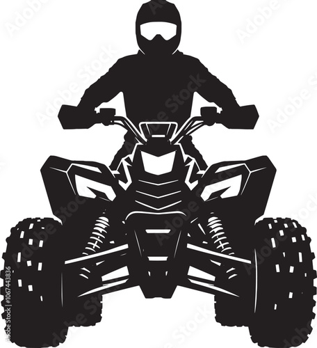 ATV Quad bike vehicle rider silhouette vector illustration isolated on a white background