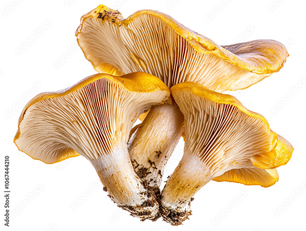 a group of mushrooms with dirt on them a group of mushrooms with dirt on them