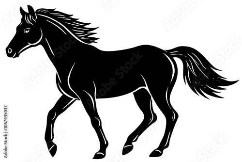 horse silhouette isolated on white vector illustration