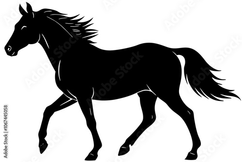 horse silhouette isolated on white vector illustration