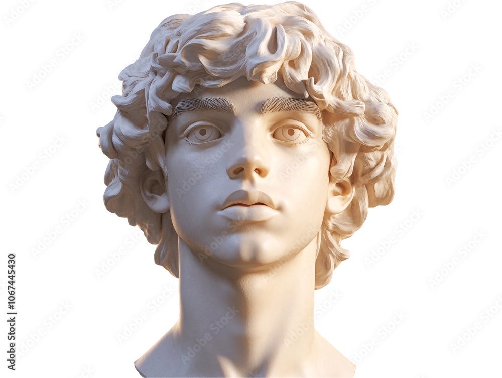 a statue of a man with curly hair a statue of a man with curly hair