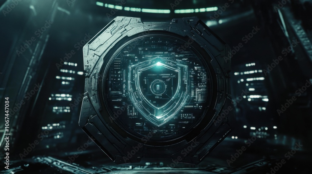 Obraz premium Futuristic Shield Technology Concept Design