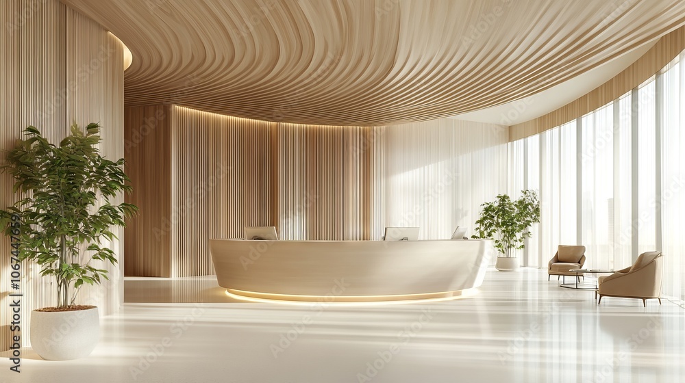 Elegant Luxury Reception Lobby Interior Design. AI generated illustration Elegant Luxury Reception Lobby Interior Design. AI generated illustration