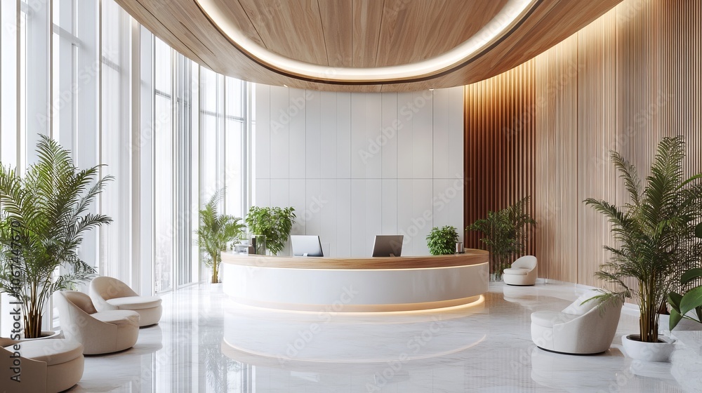 Elegant Luxury Reception Lobby Interior Design. AI generated illustration Elegant Luxury Reception Lobby Interior Design. AI generated illustration