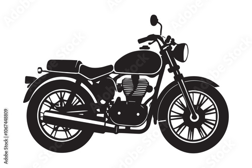 Royal Enfield motorbike Silhouette vector illustration, Motorbike Silhouette vector
